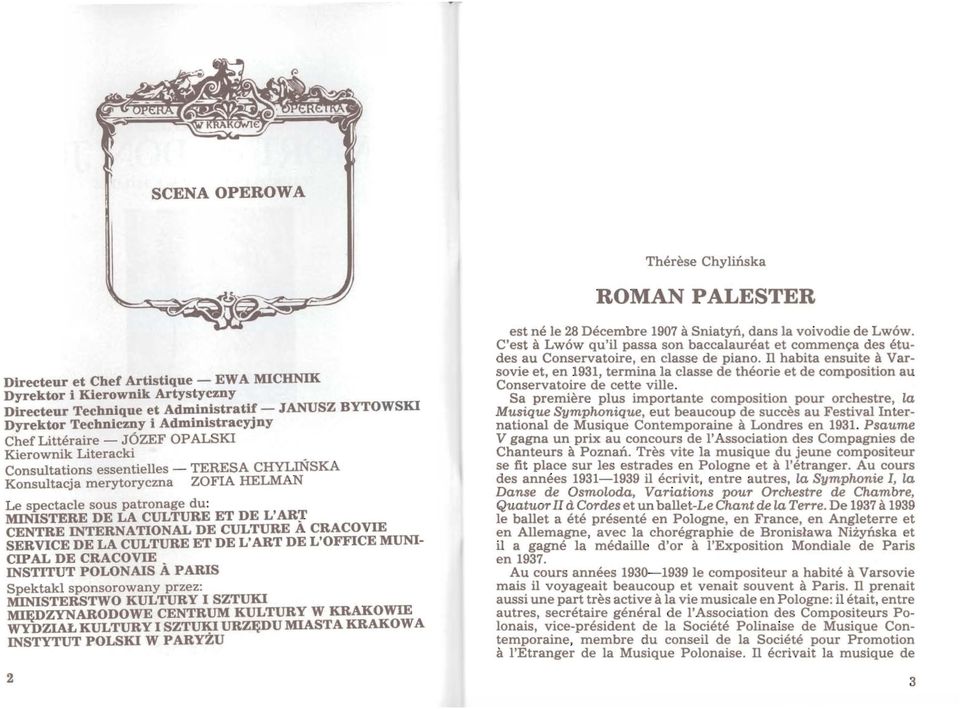 LA CULTURE ET DE L'AR:r CENTRE INTERNATIONAL DE CULTURE A CRACOVIE SERVICE DE LA CULTURE ET DEL' ART DE L'OFFICE MUNI CIP AL DE CRACOVIE.