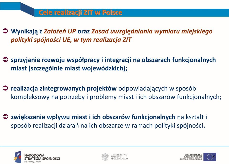 realizacja zintegrowanych projektów odpowiadających w sposób kompleksowy na potrzeby i problemy miast i ich obszarów