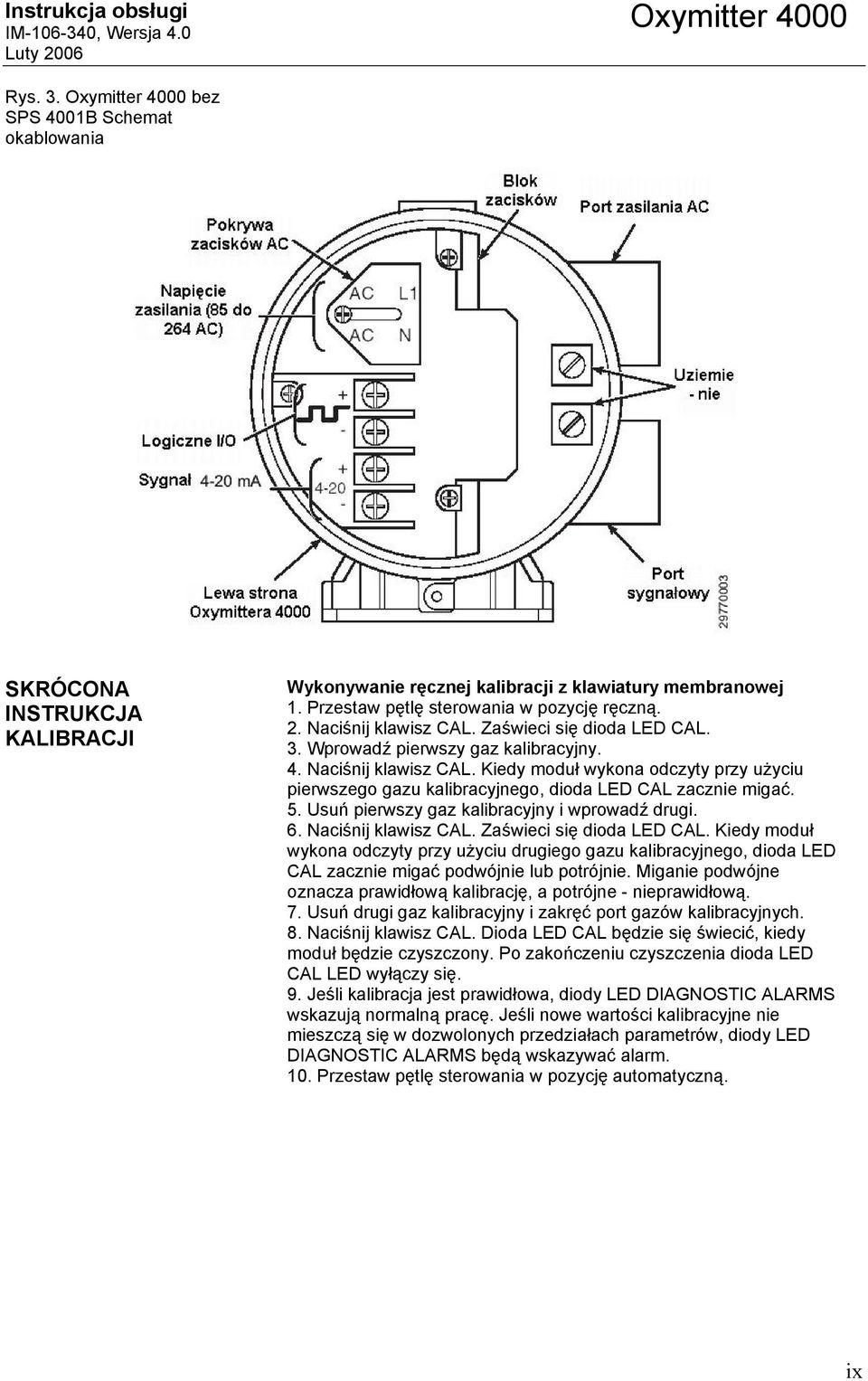 Usuń pierwszy gaz kalibracyjny i wprowadź drugi. 6. Naciśnij klawisz CAL. Zaświeci się dioda LED CAL.