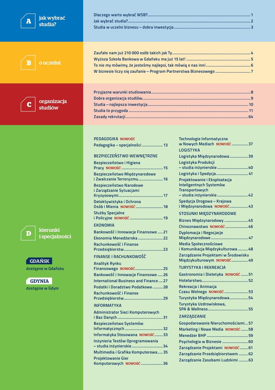 ..7 C organizacja studiów Przyjazne warunki studiowania...8 Dobra organizacja studiów...9 Studia najlepsza inwestycja...10 Studia to przygoda... 11 Zasady rekrutacji.