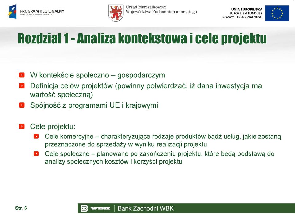 charakteryzujące rodzaje produktów bądź usług, jakie zostaną przeznaczone do sprzedaży w wyniku realizacji projektu Cele