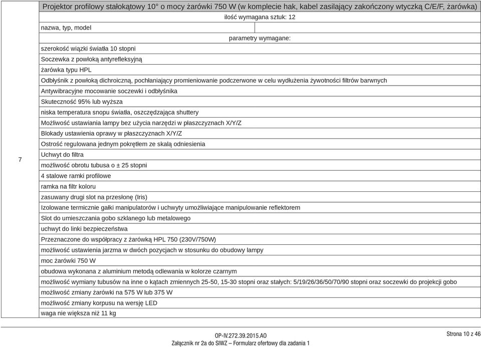 odbłyśnika Skuteczność 95% lub wyższa niska temperatura snopu światła, oszczędzająca shuttery Możliwość ustawiania lampy bez użycia narzędzi w płaszczyznach X/Y/Z Blokady ustawienia oprawy w