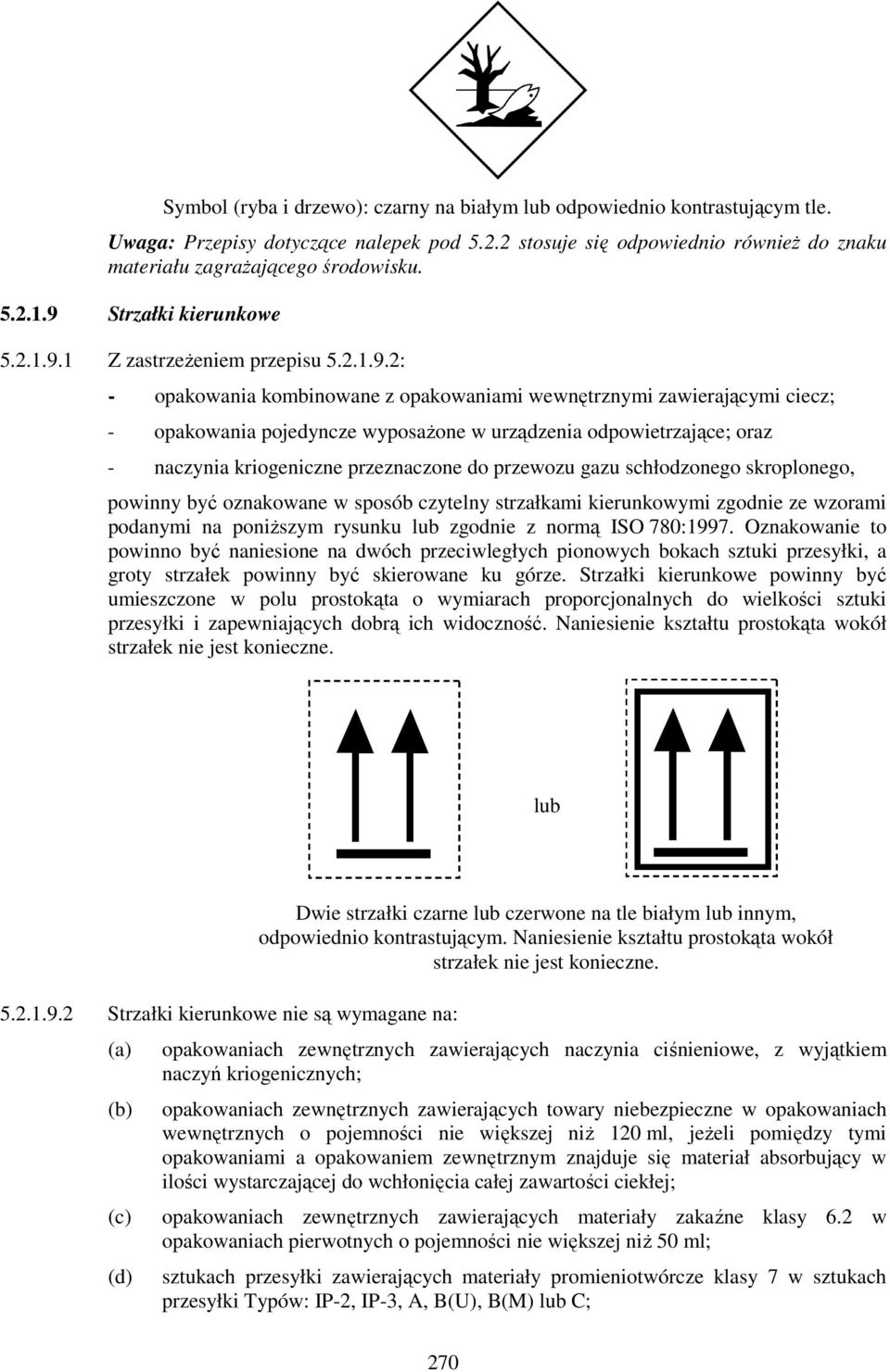 odpowietrzające; oraz - naczynia kriogeniczne przeznaczone do przewozu gazu schłodzonego skroplonego, powinny być oznakowane w sposób czytelny strzałkami kierunkowymi zgodnie ze wzorami podanymi na