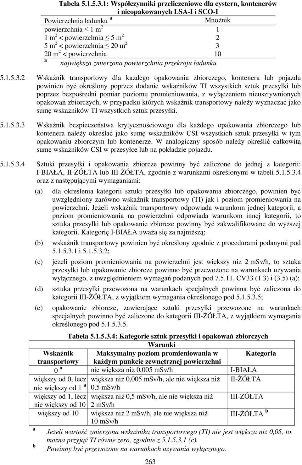 20 m 2 < powierzchnia 10 a największa zmierzona powierzchnia przekroju ładunku 5.1.5.3.