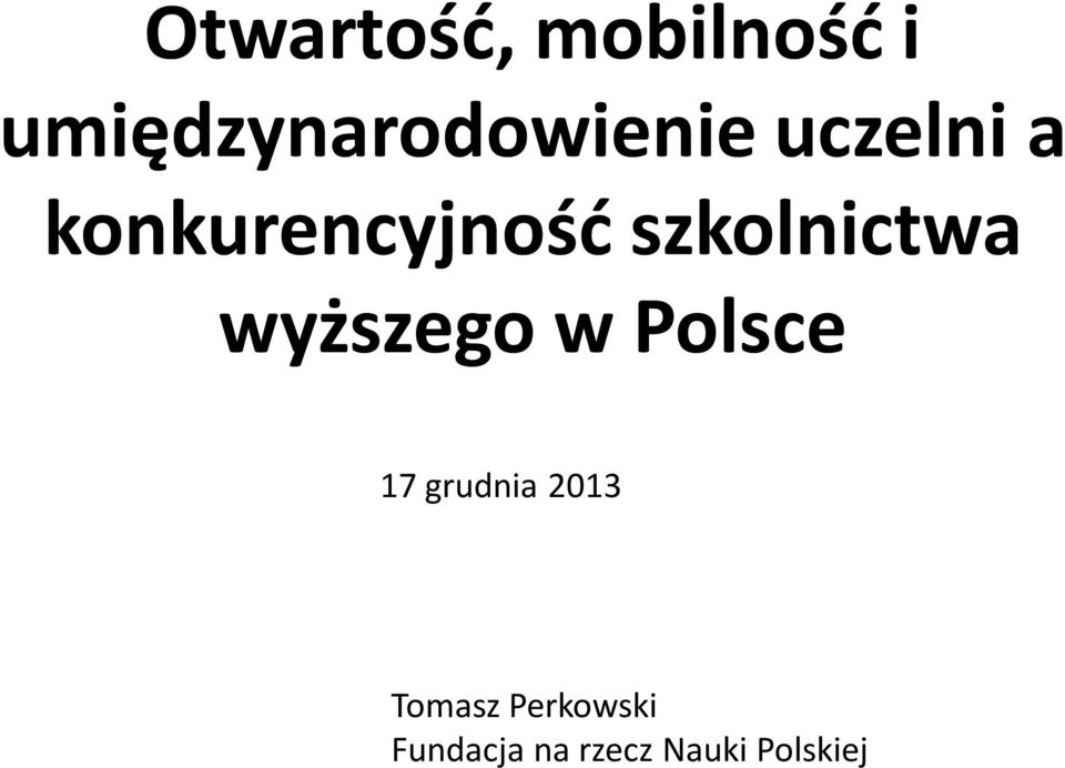 konkurencyjność szkolnictwa wyższego w