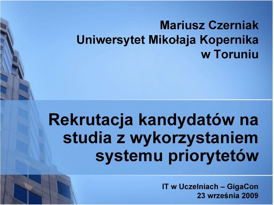 na studia z wykorzystaniem systemu