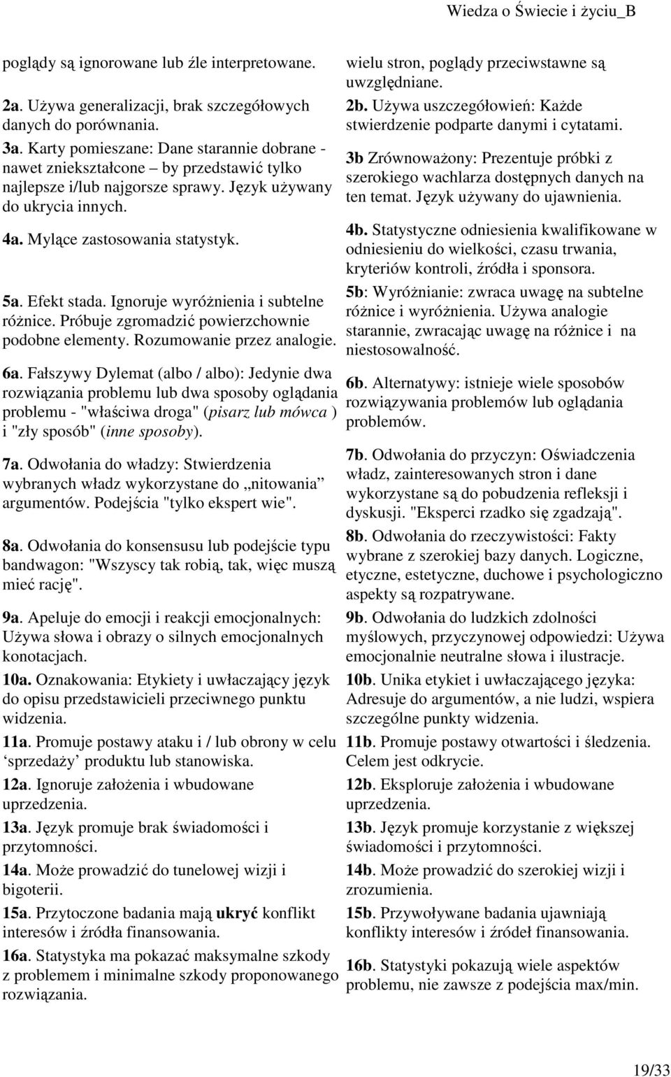 Efekt stada. Ignoruje wyróżnienia i subtelne różnice. Próbuje zgromadzić powierzchownie podobne elementy. Rozumowanie przez analogie. 6a.