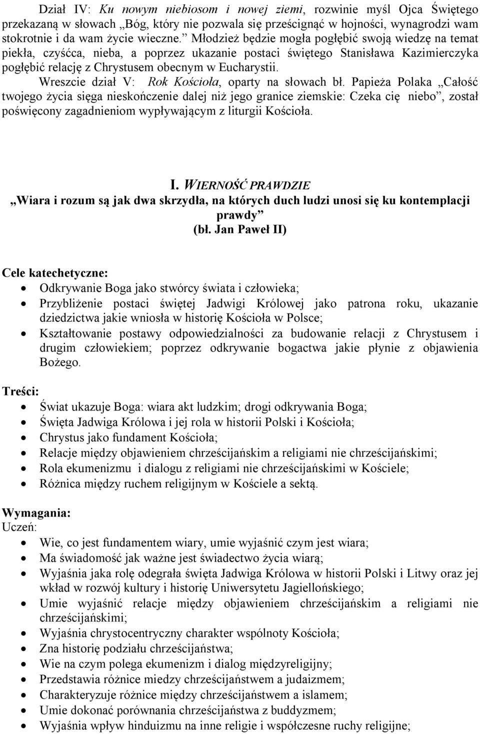 Wreszcie dział V: Rok Kościoła, oparty na słowach bł.