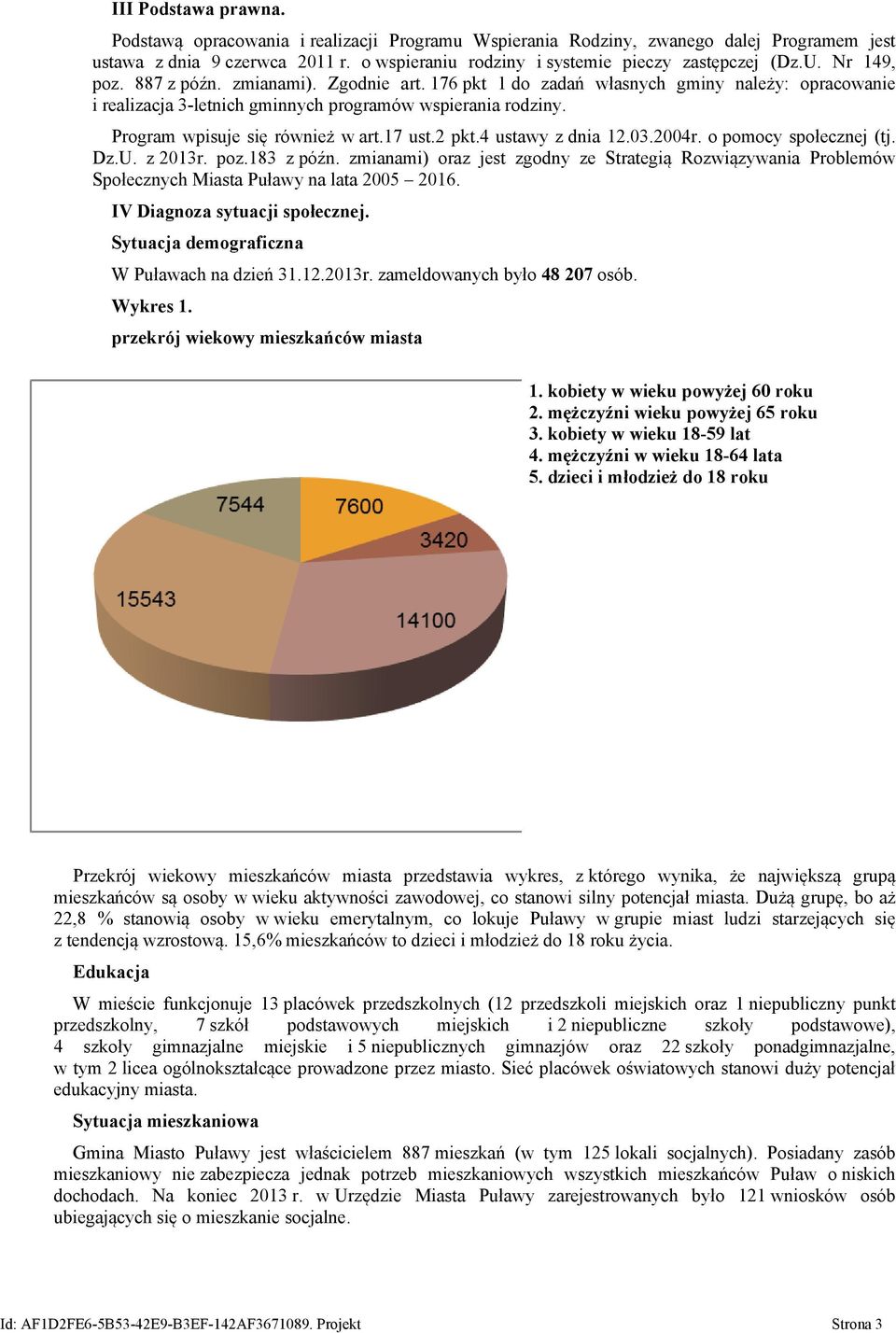 Program wpisuje się również w art.17 ust.2 pkt.4 ustawy z dnia 12.03.2004r. o pomocy społecznej (tj. Dz.U. z 2013r. poz.183 z późn.