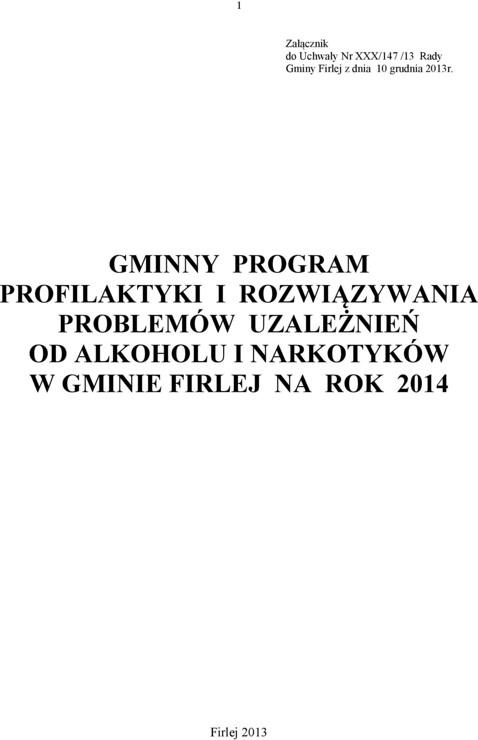 GMINNY PROGRAM PROFILAKTYKI I ROZWIĄZYWANIA