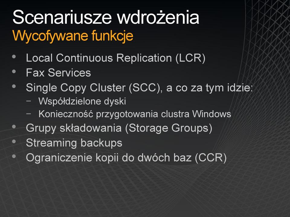 Konieczność przygotowania clustra Windows Grupy składowania