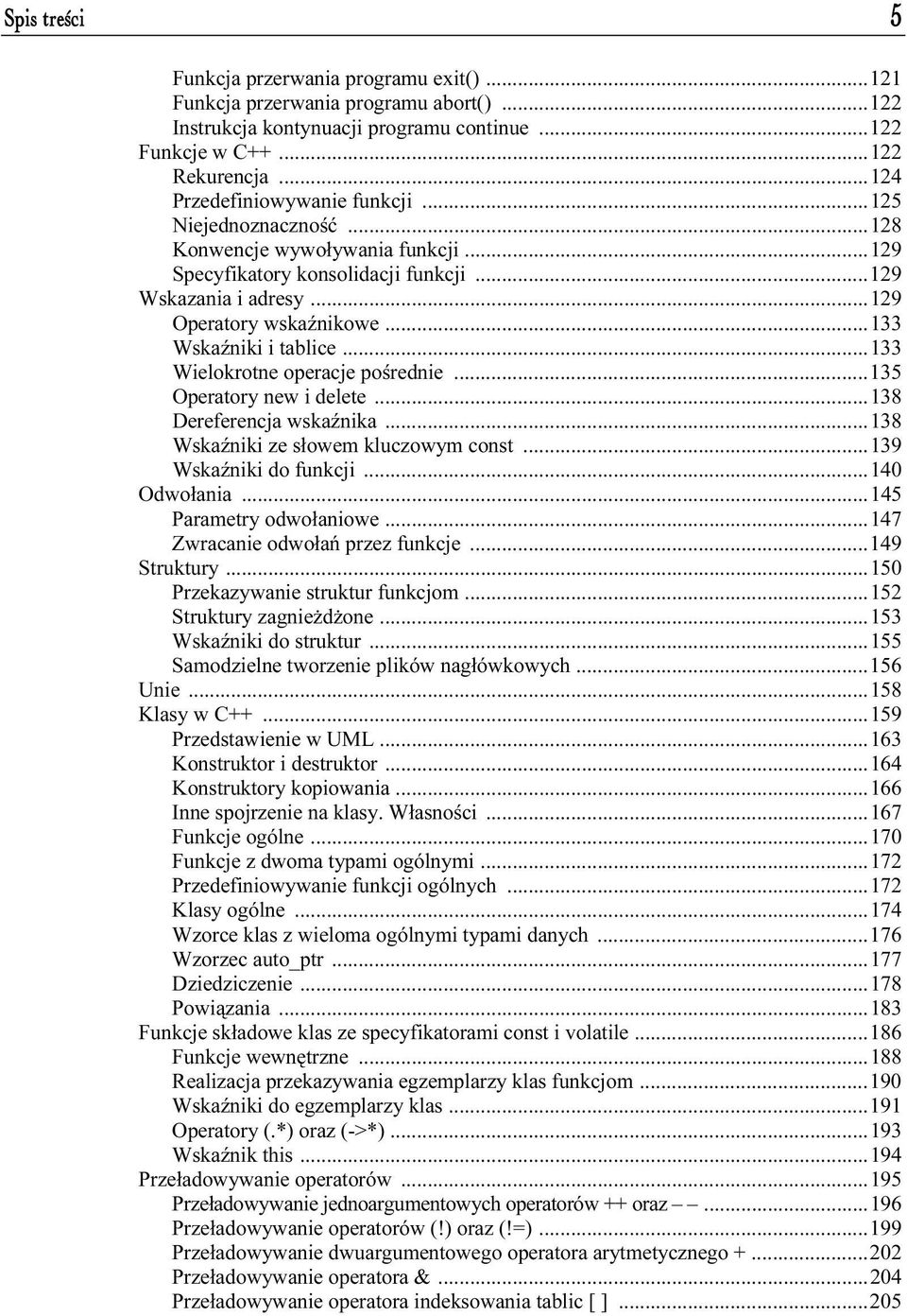 ..133 Wskaźniki i tablice...133 Wielokrotne operacje pośrednie...135 Operatory new i delete...138 Dereferencja wskaźnika...138 Wskaźniki ze słowem kluczowym const...139 Wskaźniki do funkcji.