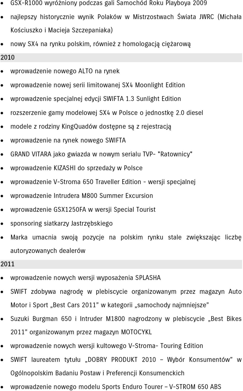 3 Sunlight Edition rozszerzenie gamy modelowej SX4 w Polsce o jednostkę 2.