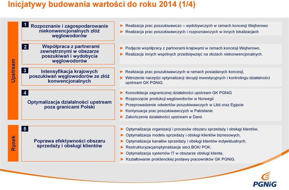 partnerami krajowymi w ramach koncesji Wejherowo, Realizacja innych wspólnych przedsięwzięć na złożach niekonwencjonalnych.