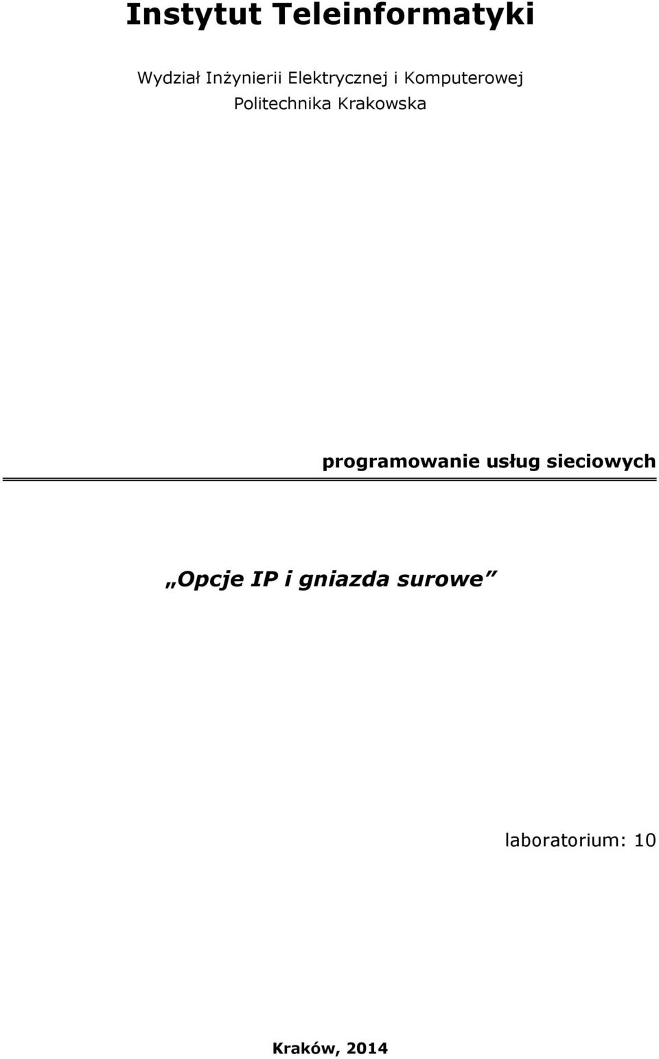 Krakowska programowanie usług sieciowych