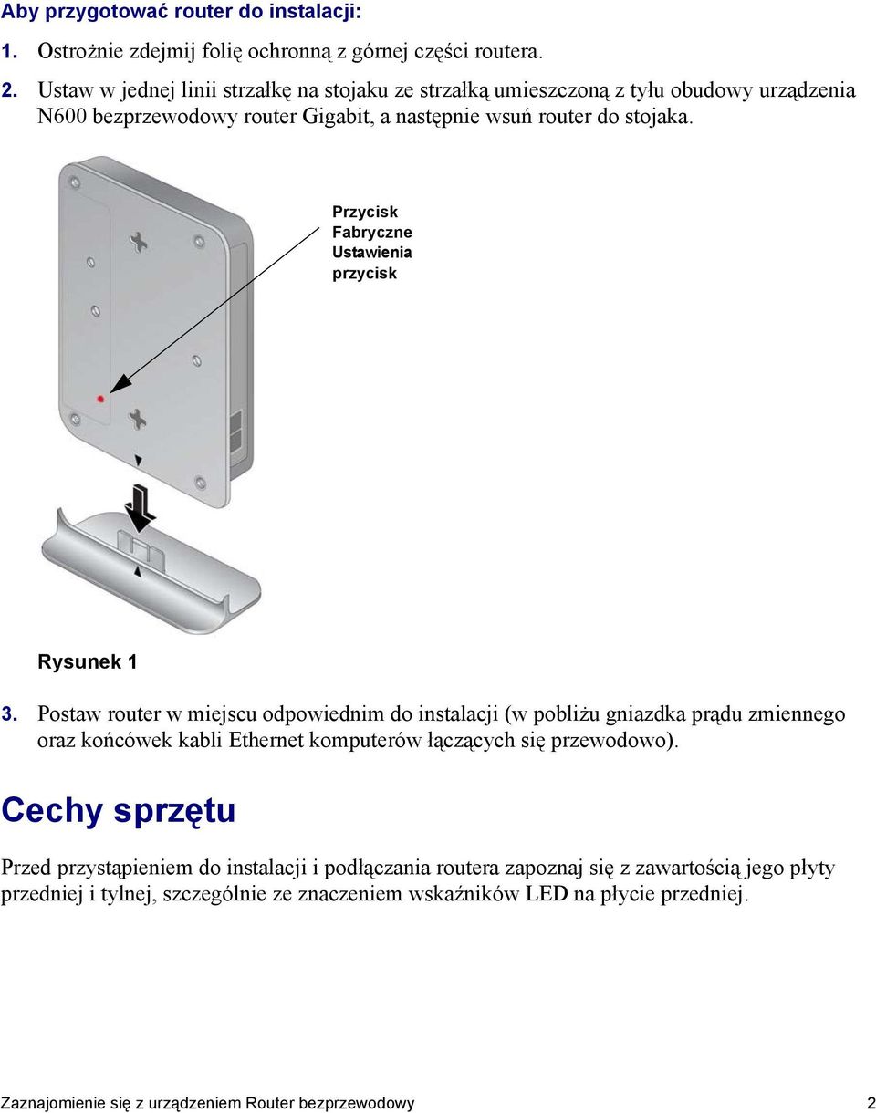 Przycisk Fabryczne Ustawienia przycisk Rysunek 1 3.