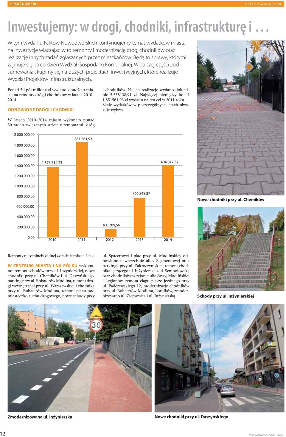 W dalszej części podsumowania skupimy się na dużych projektach inwestycyjnych, które realizuje Wydział Projektów Infrastrukturalnych.