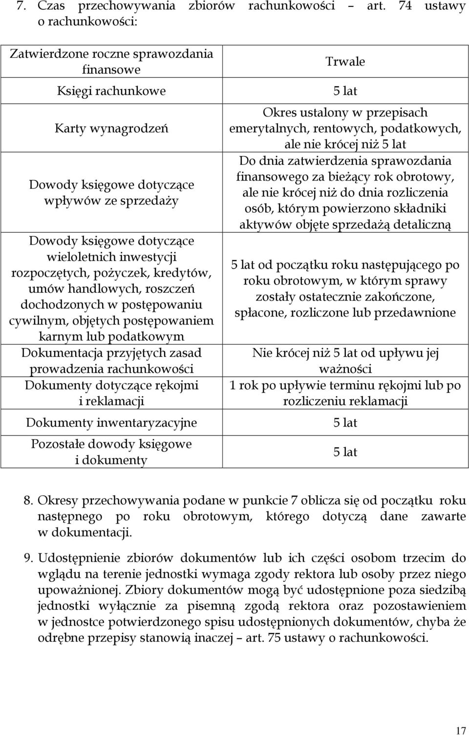 inwestycji rozpoczętych, pożyczek, kredytów, umów handlowych, roszczeń dochodzonych w postępowaniu cywilnym, objętych postępowaniem karnym lub podatkowym Dokumentacja przyjętych zasad prowadzenia