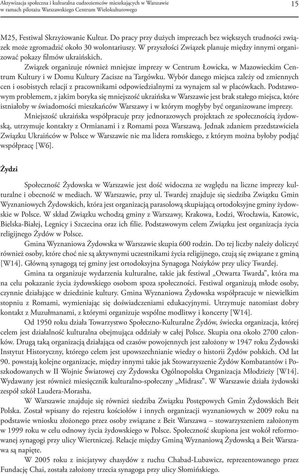 Związek organizuje również mniejsze imprezy w Centrum Łowicka, w Mazowieckim Centrum Kultury i w Domu Kultury Zacisze na Targówku.