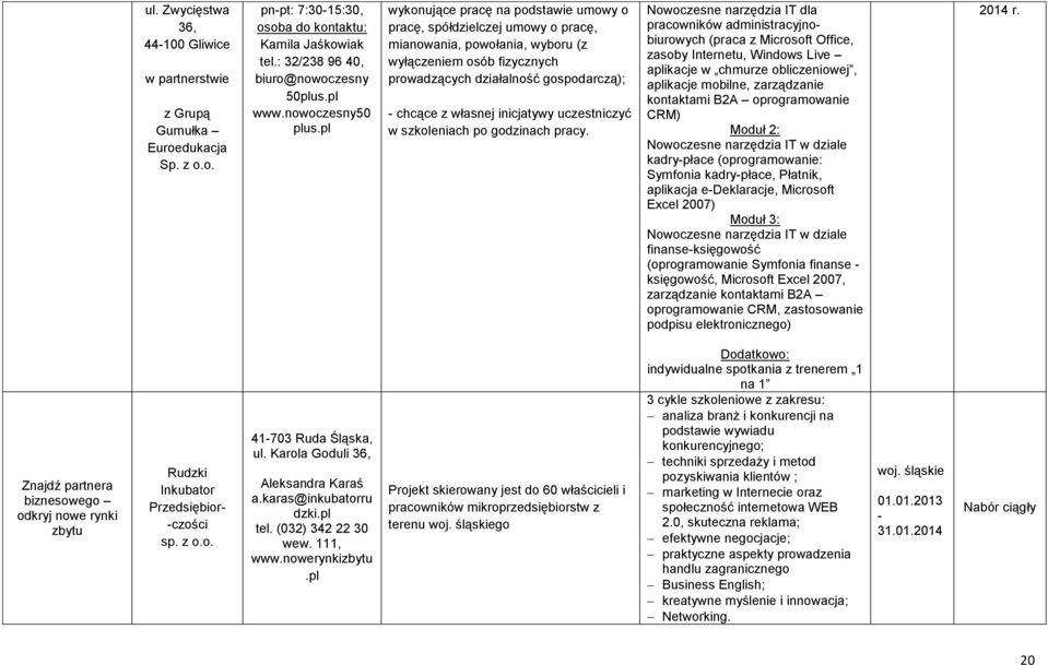 pl wykonujące pracę na podstawie umowy o pracę, spółdzielczej umowy o pracę, mianowania, powołania, wyboru (z wyłączeniem osób fizycznych prowadzących działalność gospodarczą); chcące z własnej