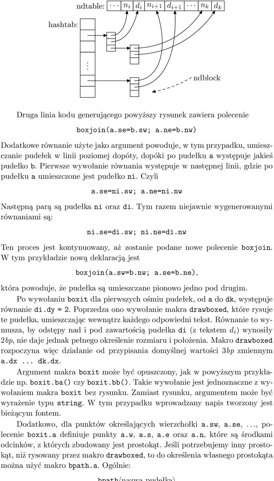 Pierwsze wywołanie równania występuje w następnej linii, gdzie po pudełku a umieszczone jest pudełko ni. Czyli a.se=ni.sw; a.ne=ni.nw Następną parą są pudełka ni oraz di.