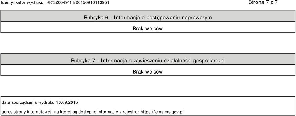 data sporządzenia wydruku 10.09.