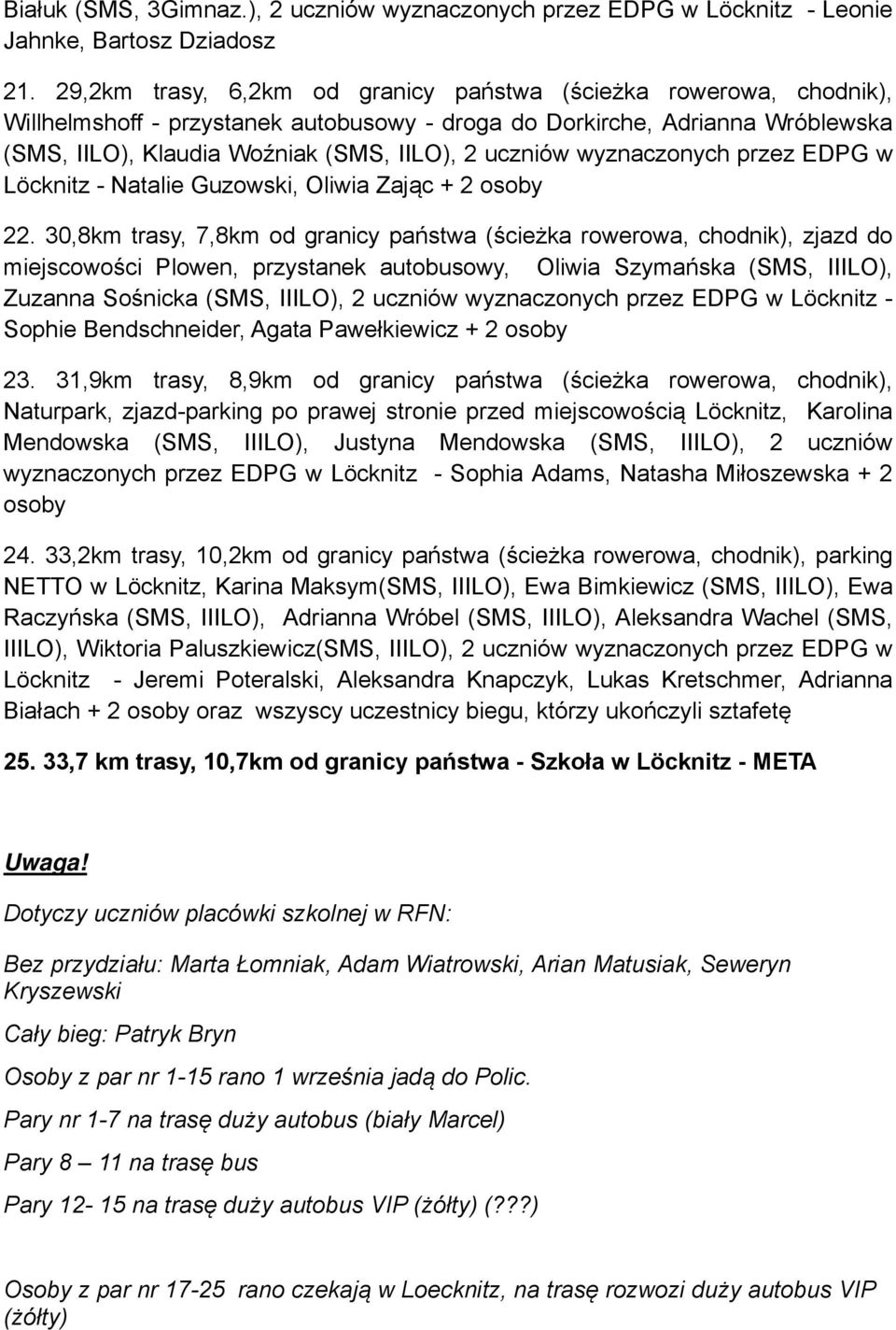 wyznaczonych przez EDPG w Löcknitz - Natalie Guzowski, Oliwia Zając + 2 osoby 22.