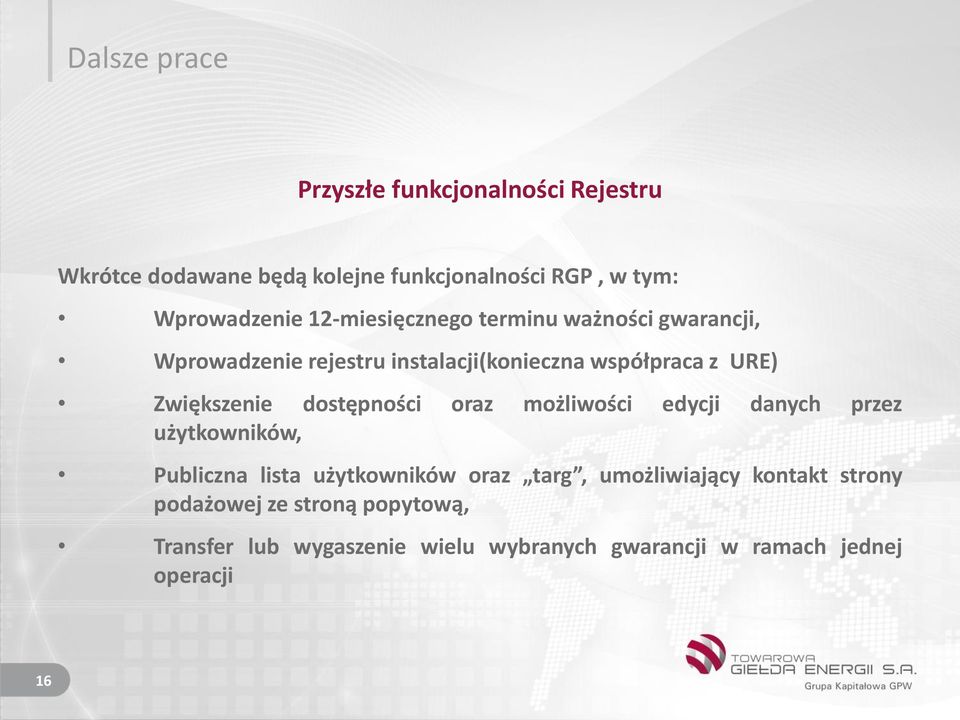 dostępności oraz możliwości edycji danych przez użytkowników, Publiczna lista użytkowników oraz targ, umożliwiający