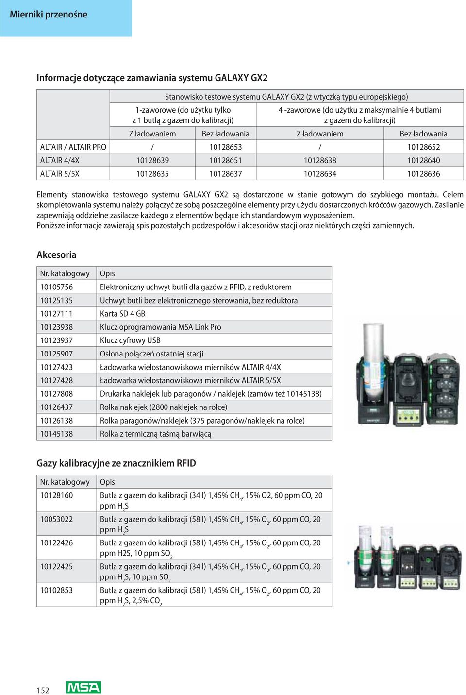 ALTAIR 5/5X 10128635 10128637 10128634 10128636 Elementy stanowiska testowego systemu GALAXY GX2 są dostarczone w stanie gotowym do szybkiego montażu.