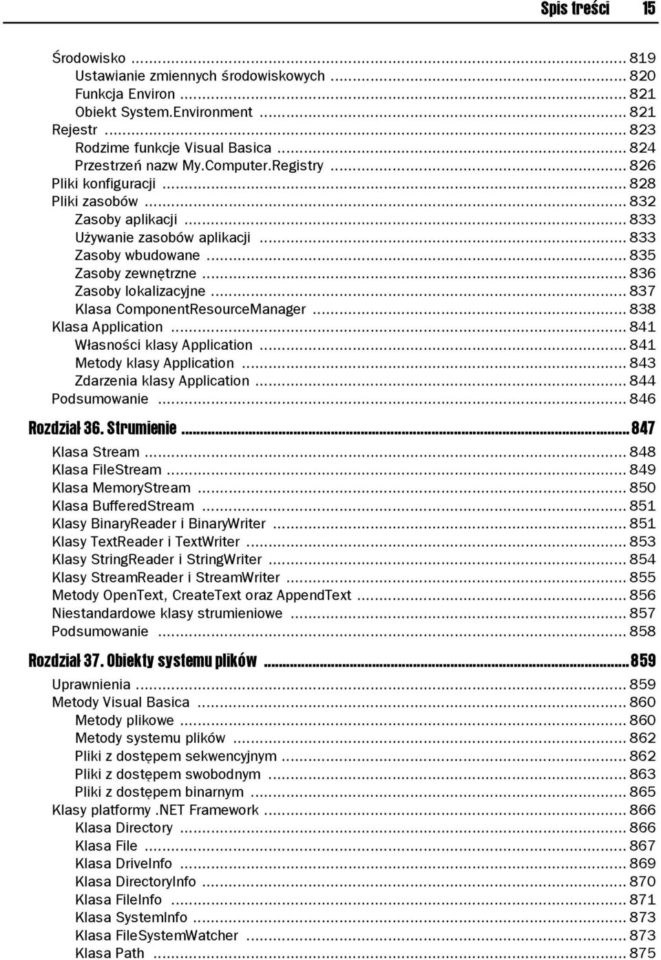 .. 836 Zasoby lokalizacyjne... 837 Klasa ComponentResourceManager... 838 Klasa Application... 841 Własności klasy Application... 841 Metody klasy Application... 843 Zdarzenia klasy Application.