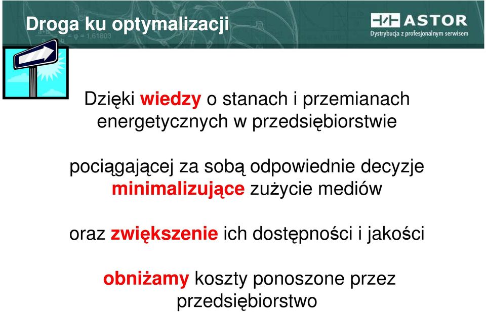 odpowiednie decyzje minimalizujące zużycie mediów oraz