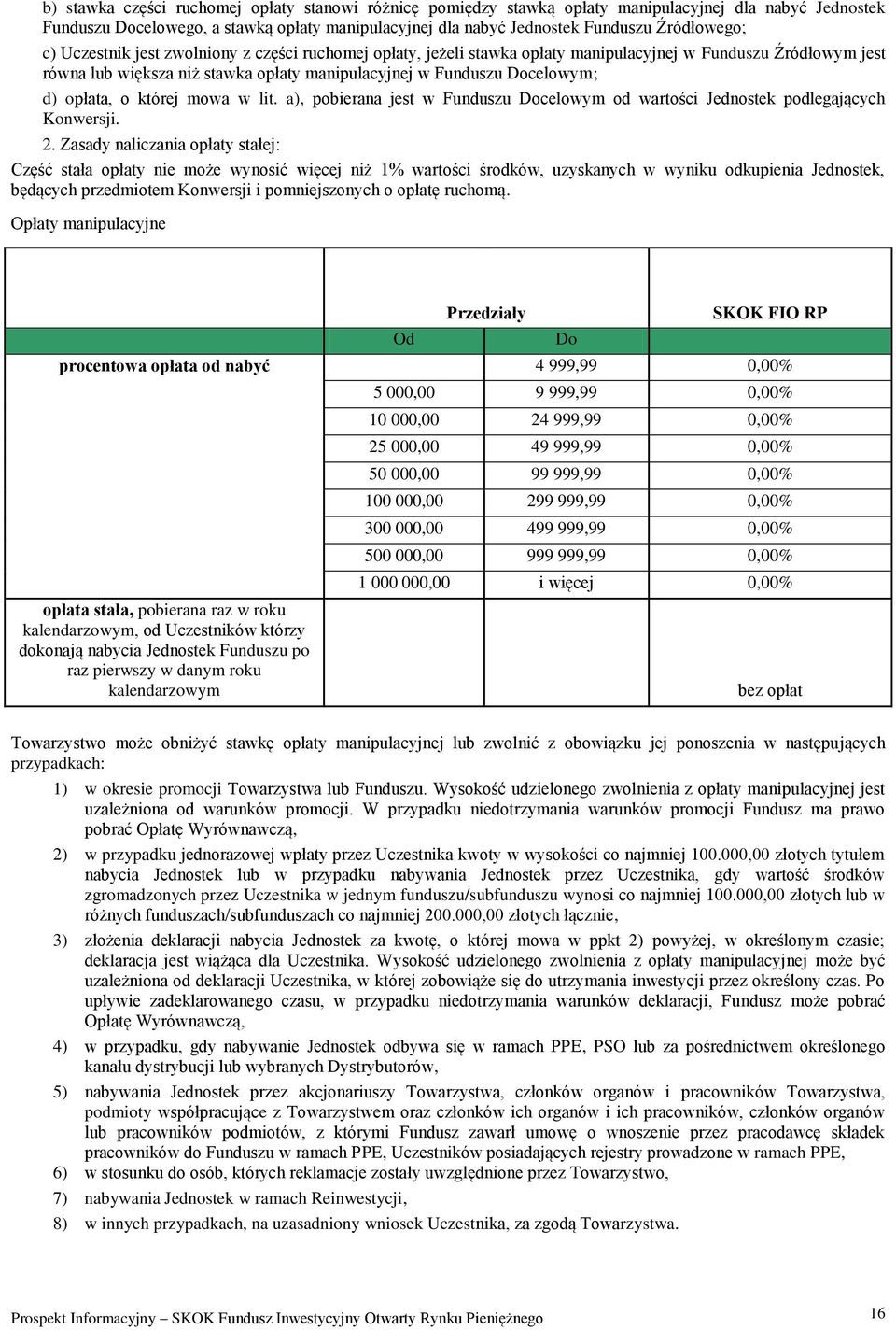 o której mowa w lit. a), pobierana jest w Funduszu Docelowym od wartości Jednostek podlegających Konwersji. 2.