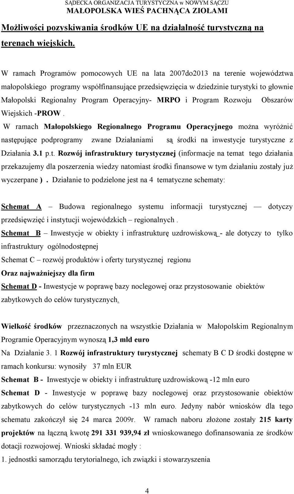 Operacyjny- MRPO i Program Rozwoju Obszarów Wiejskich -PROW.