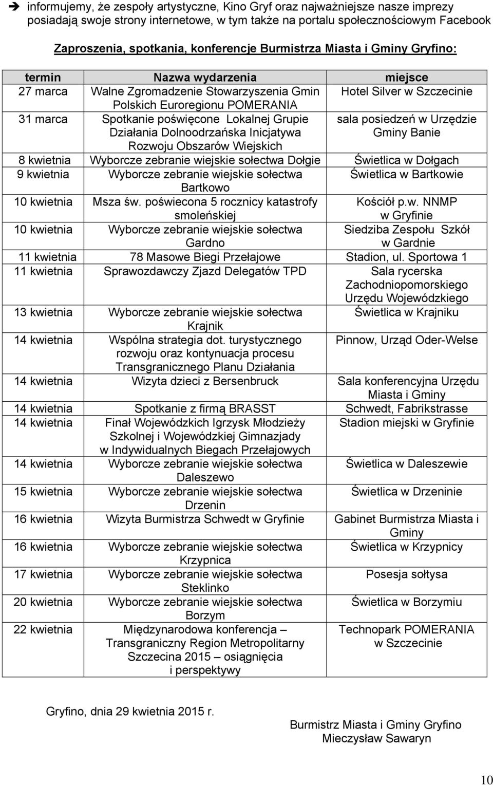 poświęcone Lokalnej Grupie Działania Dolnoodrzańska Inicjatywa sala posiedzeń w Urzędzie Gminy Banie Rozwoju Obszarów Wiejskich 8 kwietnia Wyborcze zebranie wiejskie sołectwa Dołgie Świetlica w