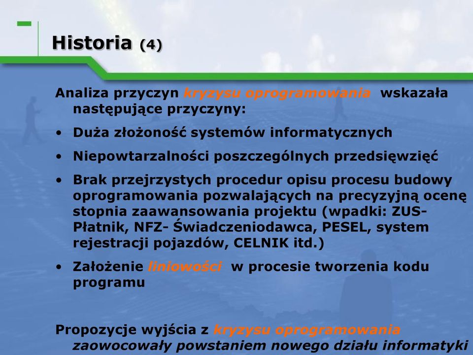 zaawansowania projektu (wpadki: ZUS- Płatnik, NFZ- Świadczeniodawca, PESEL, system rejestracji pojazdów, CELNIK itd.