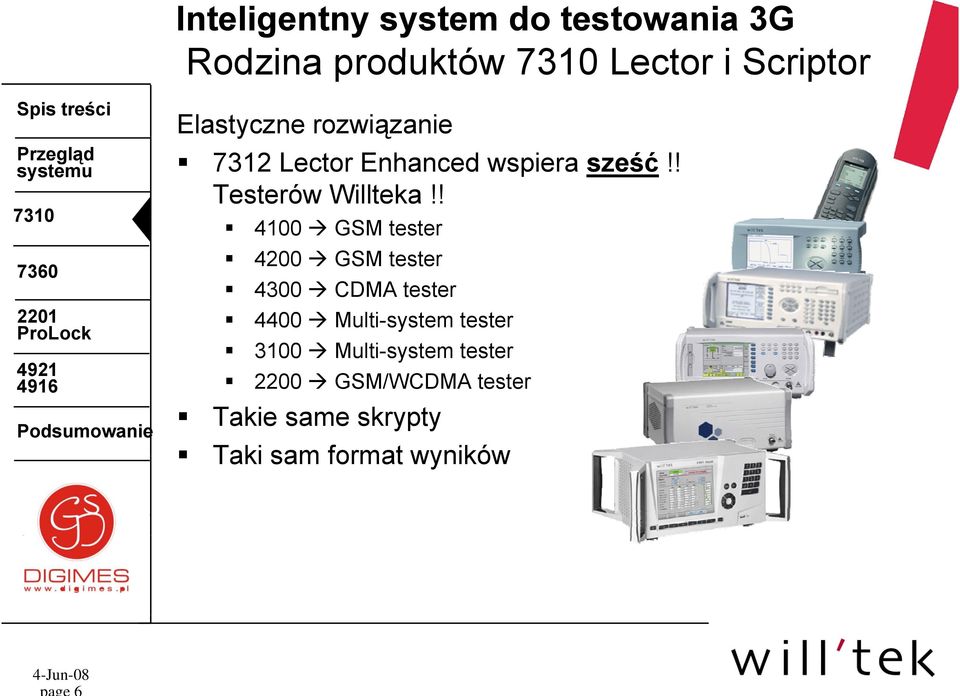 ! 4100 GSM tester 4200 GSM tester 4300 CDMA tester 4400 Multi-system tester