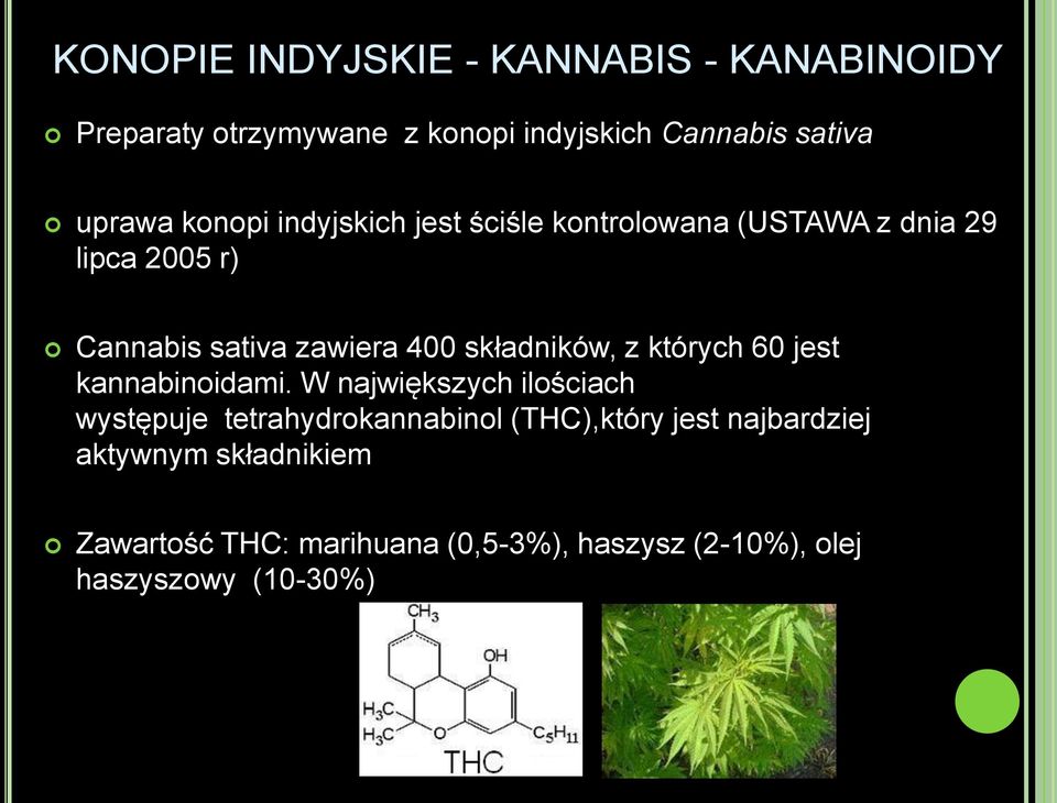 składników, z których 60 jest kannabinoidami.