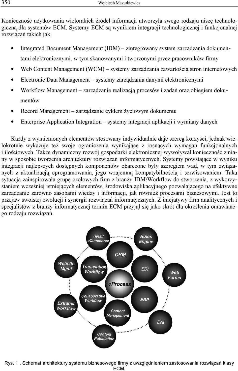 skanowanymi i tworzonymi przez pracowników firmy Web Content Management (WCM) systemy zarządzania zawartością stron internetowych Electronic Data Management systemy zarządzania danymi elektronicznymi