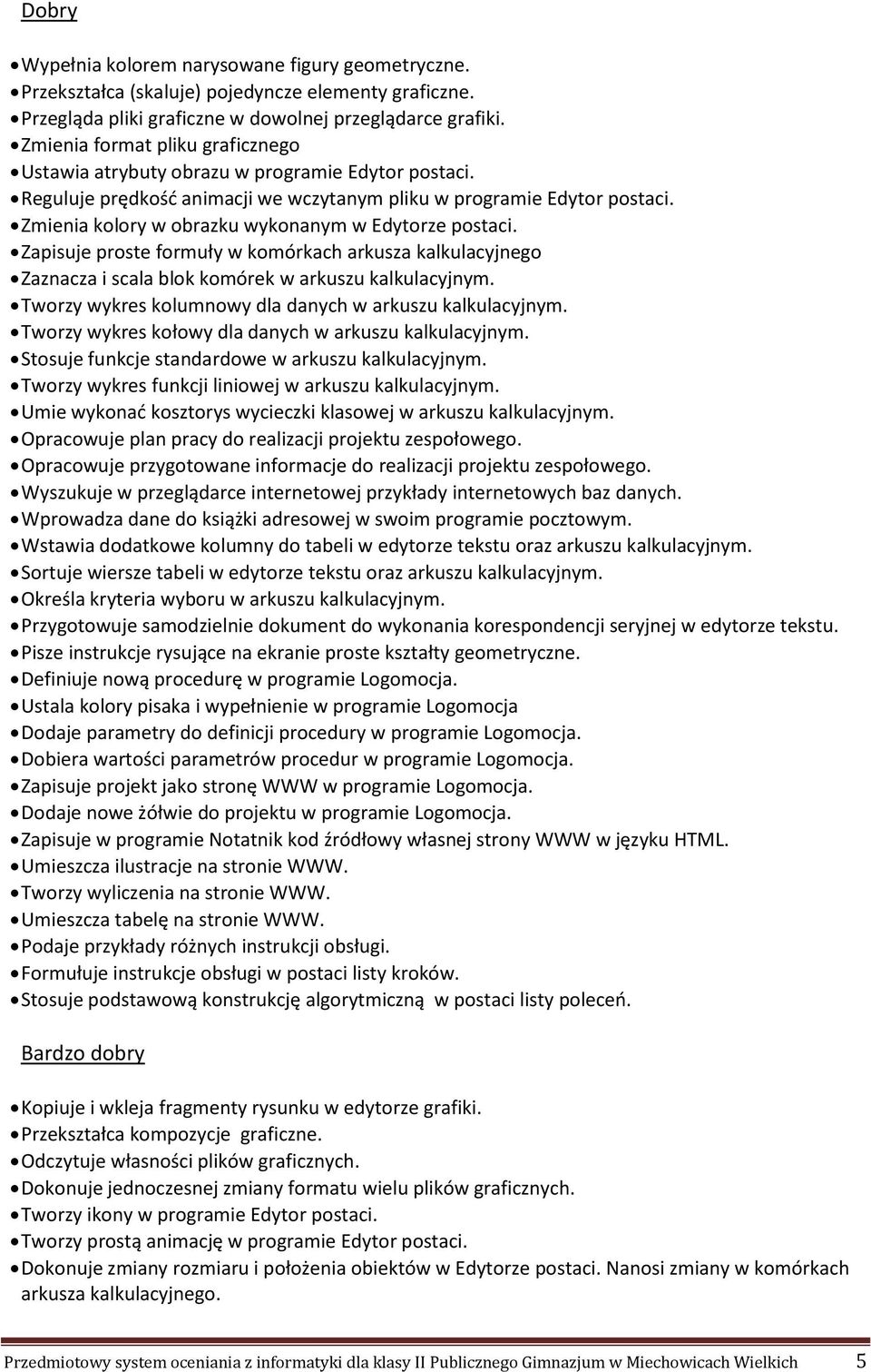 Zmienia kolory w obrazku wykonanym w Edytorze postaci. Zapisuje proste formuły w komórkach arkusza kalkulacyjnego Zaznacza i scala blok komórek w arkuszu kalkulacyjnym.