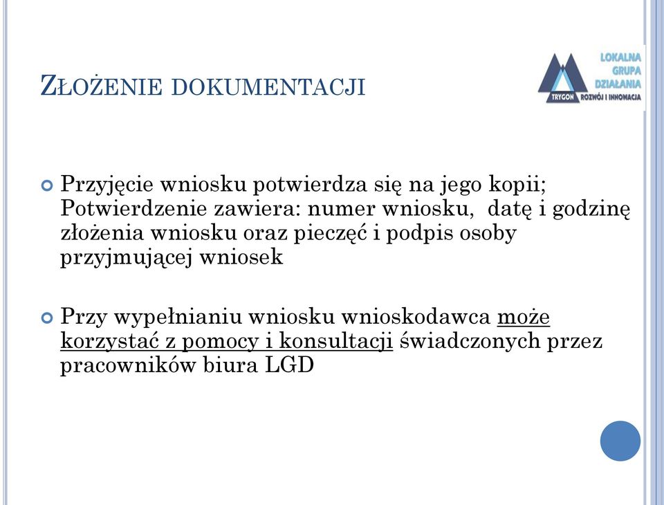 pieczęć i podpis osoby przyjmującej wniosek Przy wypełnianiu wniosku