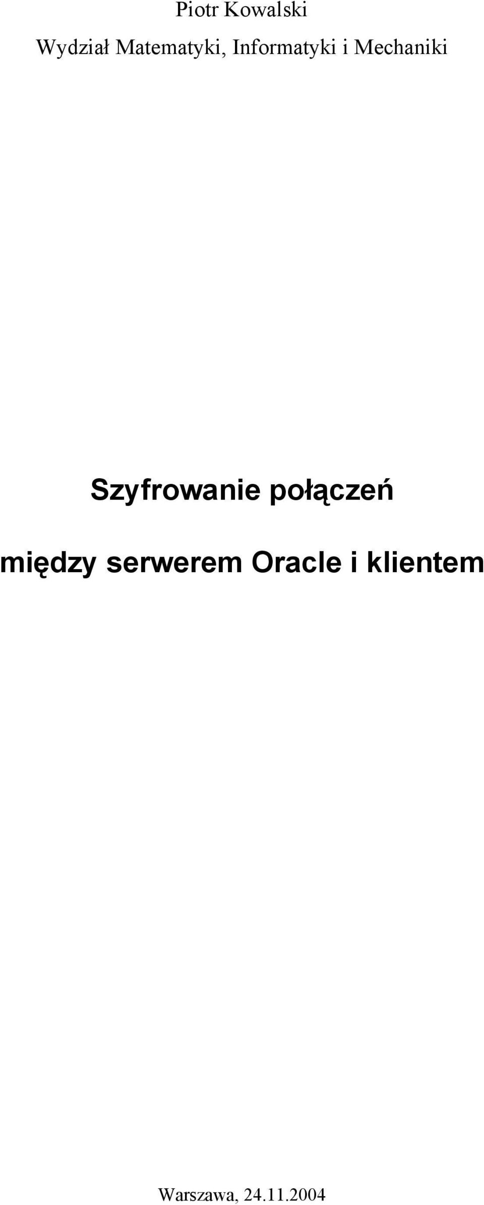 Szyfrowanie połączeń między