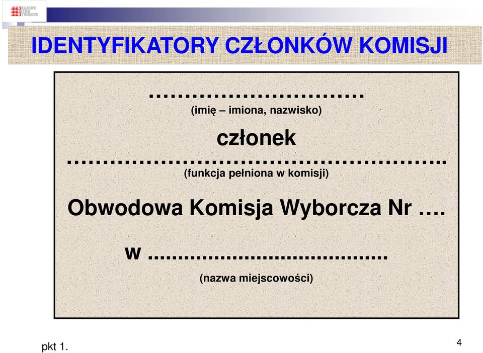 . (funkcja pełniona w komisji) Obwodowa