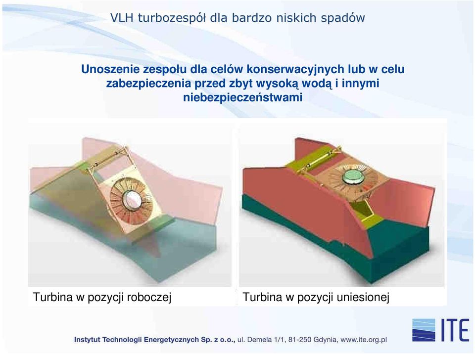 wodą i innymi niebezpieczeństwami Turbina w