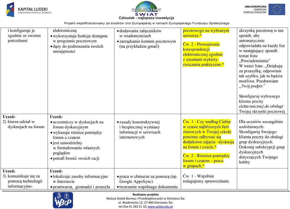 * skrzynkę pocztową w ten sposób, aby automatycznie odpowiadała na każdy list w następujący sposób: temat listu Powiadomienie W treści listu: Dziękuję za przesyłkę, odpowiem tak szybko, jak to będzie