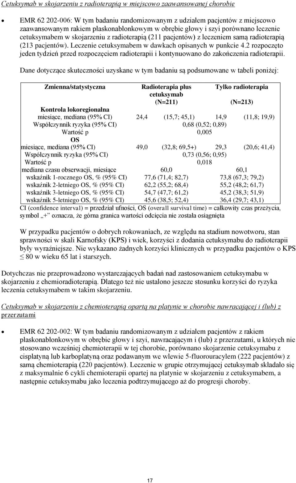 2 rozpoczęto jeden tydzień przed rozpoczęciem radioterapii i kontynuowano do zakończenia radioterapii.