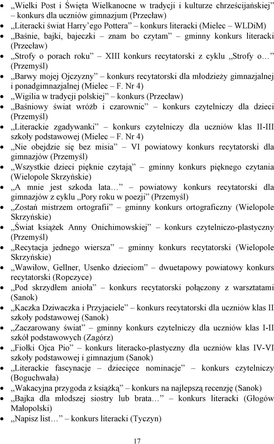 gimnazjalnej i ponadgimnazjalnej (Mielec F.