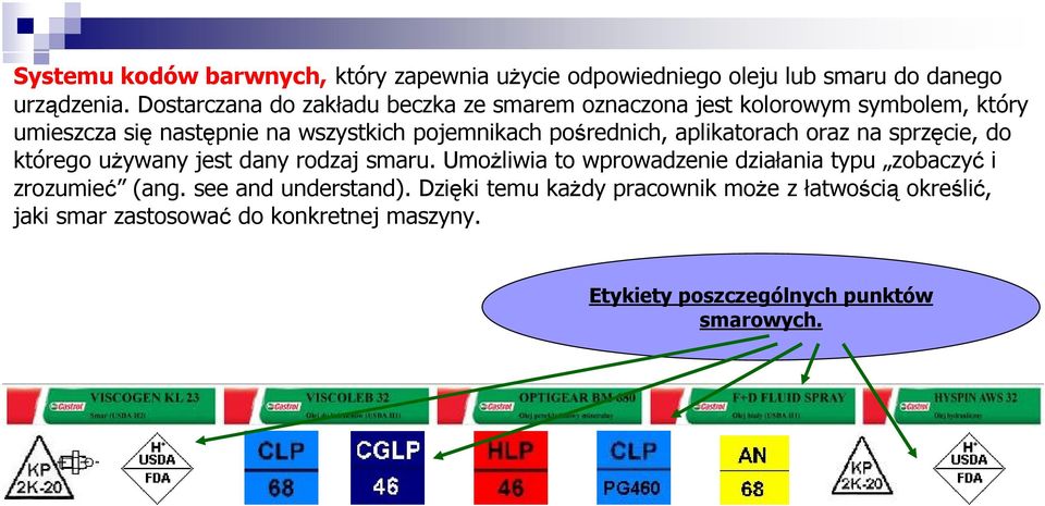 pośrednich, aplikatorach oraz na sprzęcie, do którego używany jest dany rodzaj smaru.