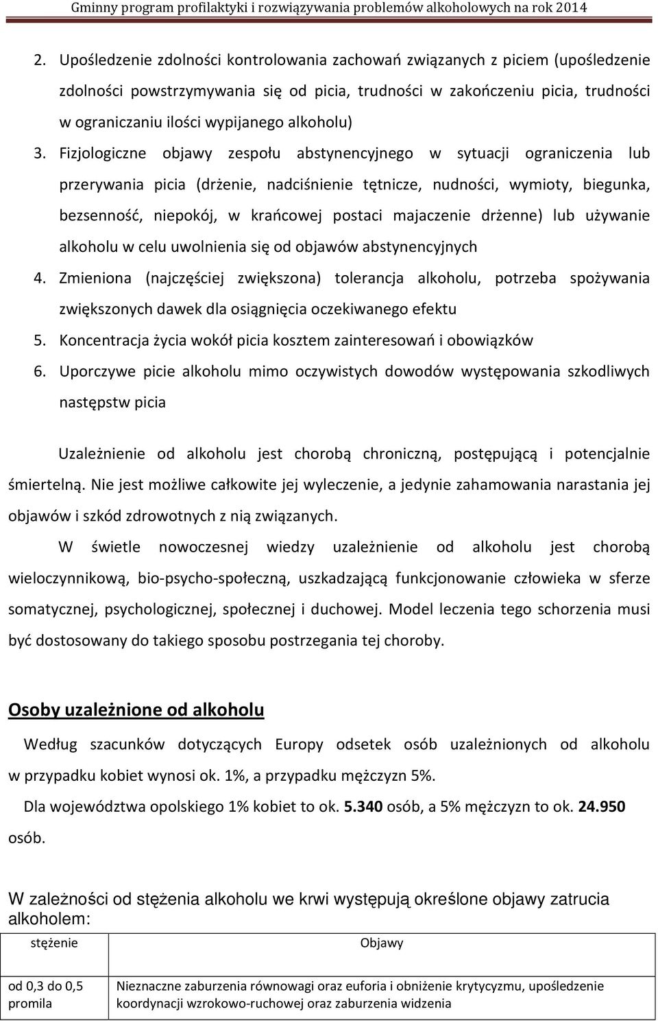 Fizjologiczne objawy zespołu abstynencyjnego w sytuacji ograniczenia lub przerywania picia (drżenie, nadciśnienie tętnicze, nudności, wymioty, biegunka, bezsenność, niepokój, w krańcowej postaci