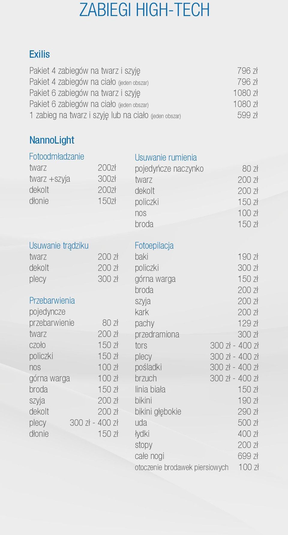 policzki nos broda Usuwanie trądziku dekolt 300 zł Przebarwienia pojedyncze przebarwienie czoło policzki nos górna warga broda szyja dekolt Fotoepilacja baki policzki 300 zł górna