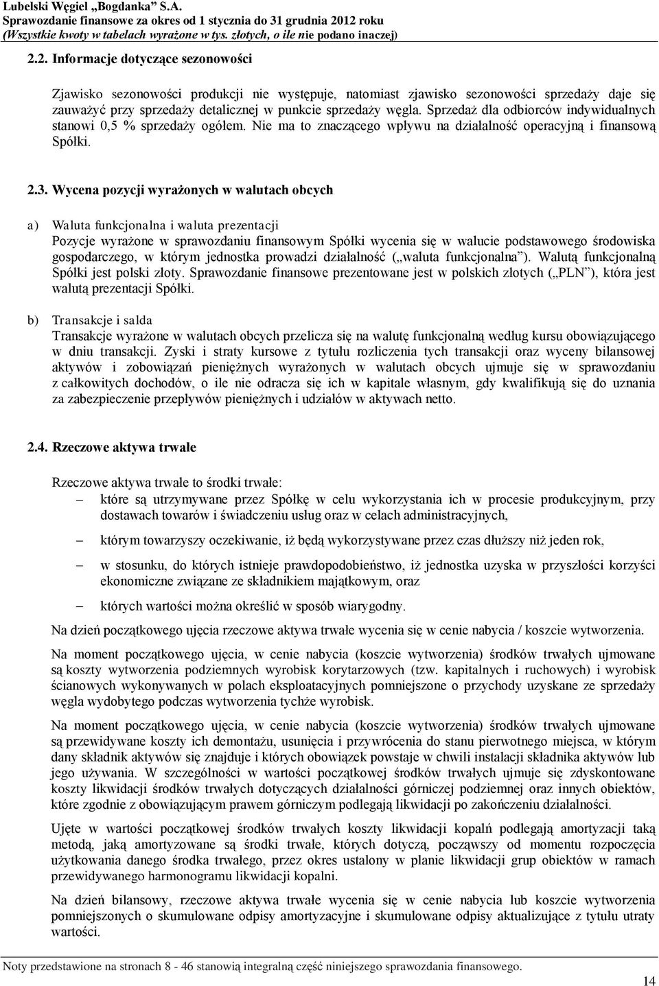 Wycena pozycji wyrażonych w walutach obcych a) Waluta funkcjonalna i waluta prezentacji Pozycje wyrażone w sprawozdaniu finansowym Spółki wycenia się w walucie podstawowego środowiska gospodarczego,